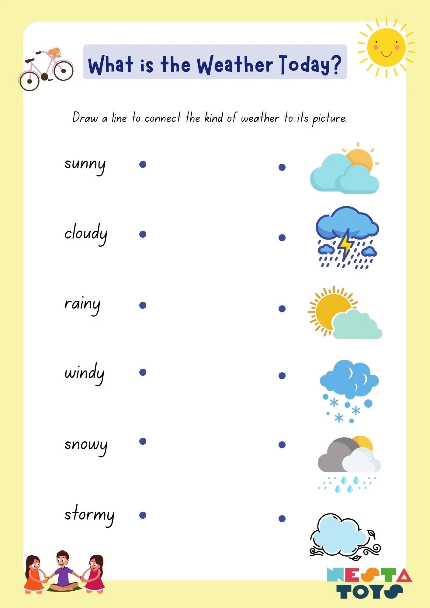 What is the Weather Today? Worksheet for Kids - NESTA TOYS