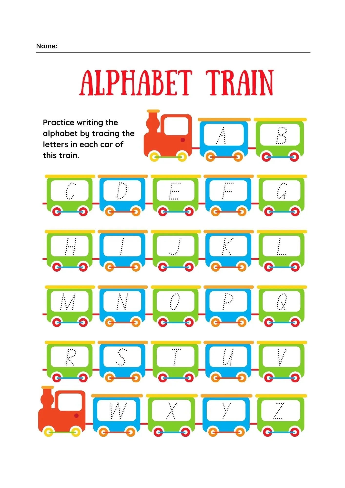 Alphabet Train - Fun ABC Learning Activity for Kids - NESTA TOYS