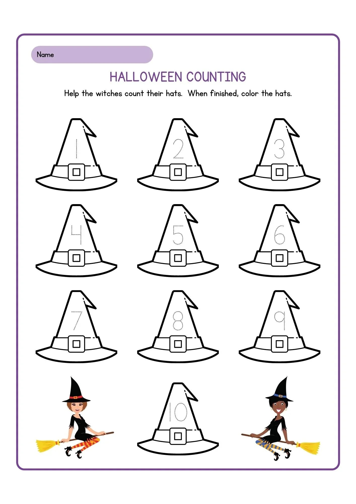 Halloween Counting Activity Sheet for Kids - NESTA TOYS