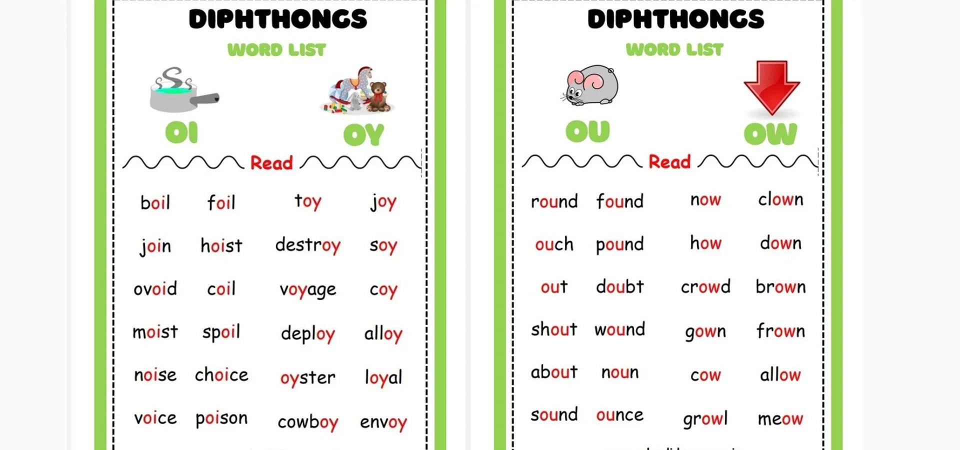 Learn to Read – Phonics: Diphthongs - NESTA TOYS