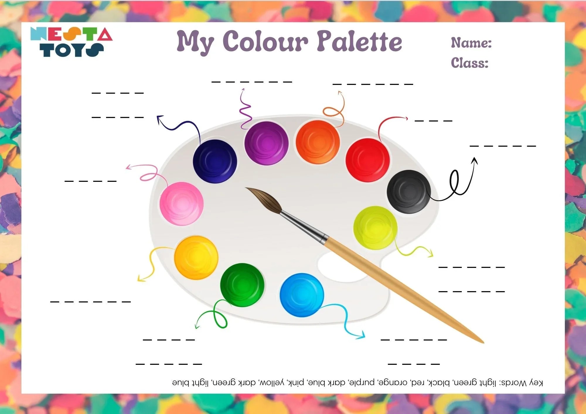 My Colour Palette Activity Sheet for Kids - nestatoys