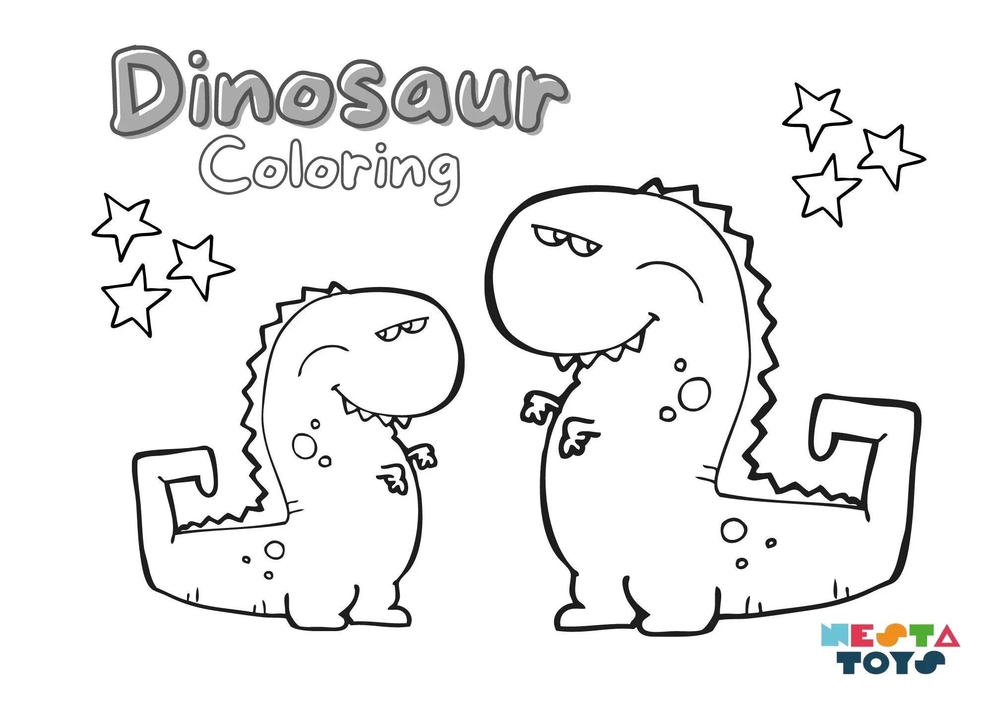 Dinosaur Coloring Activity Sheet - NESTA TOYS