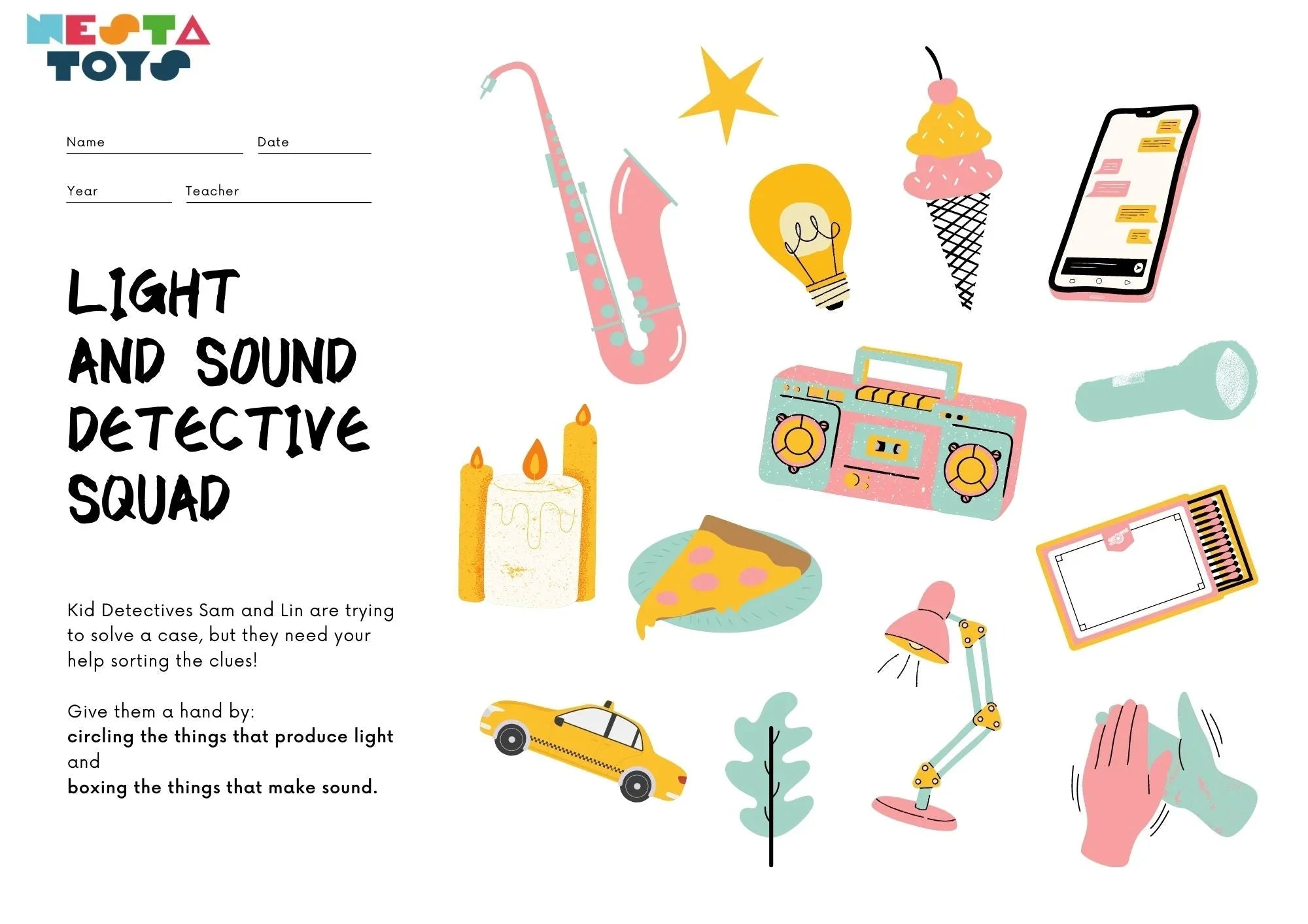 LIGHT AND SOUND DETECTIVE SQUAD - NESTA TOYS