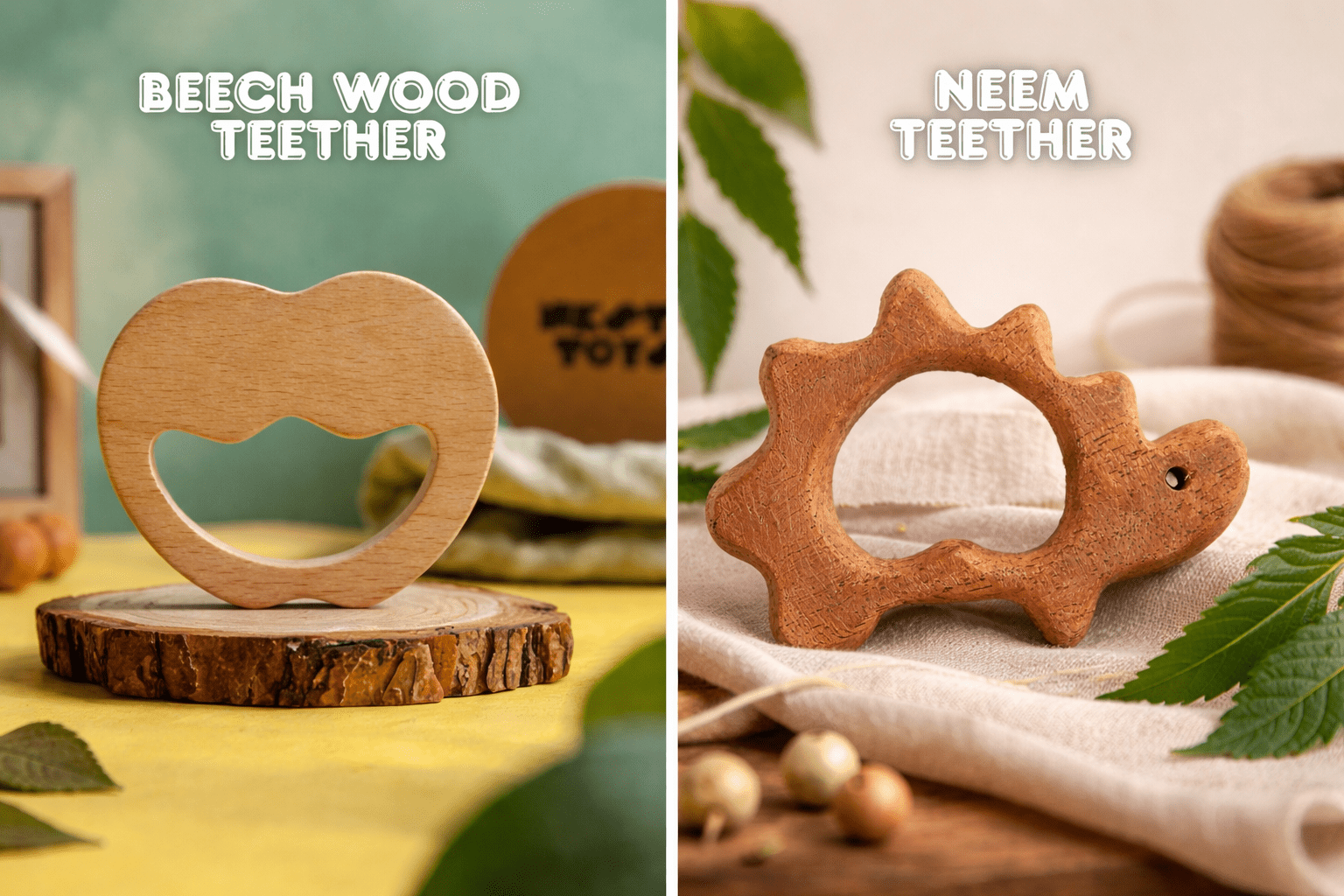 Beech vs. Neem Wood Teethers: Which One Is Actually Better for Your Baby? - NESTA TOYS