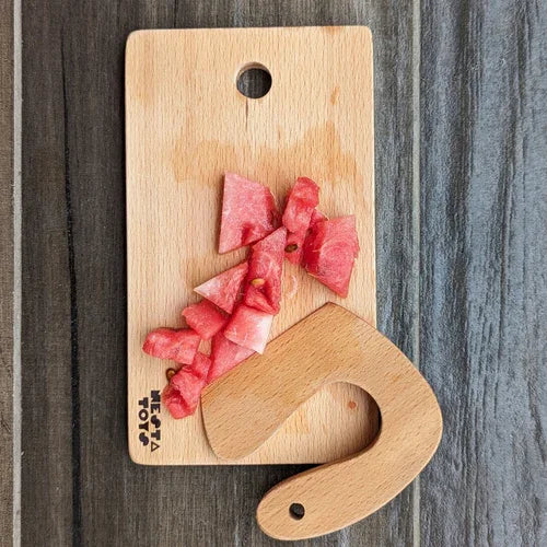 Montessori at Home - Teach Your Toddler to Use a Wooden Knife - NESTA TOYS