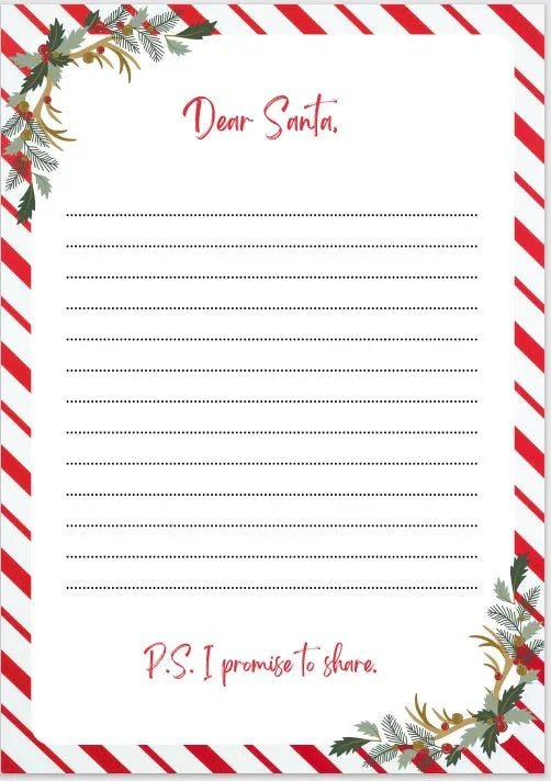 Christmas Activities - Message to Santa Activity Sheet - NESTA TOYS