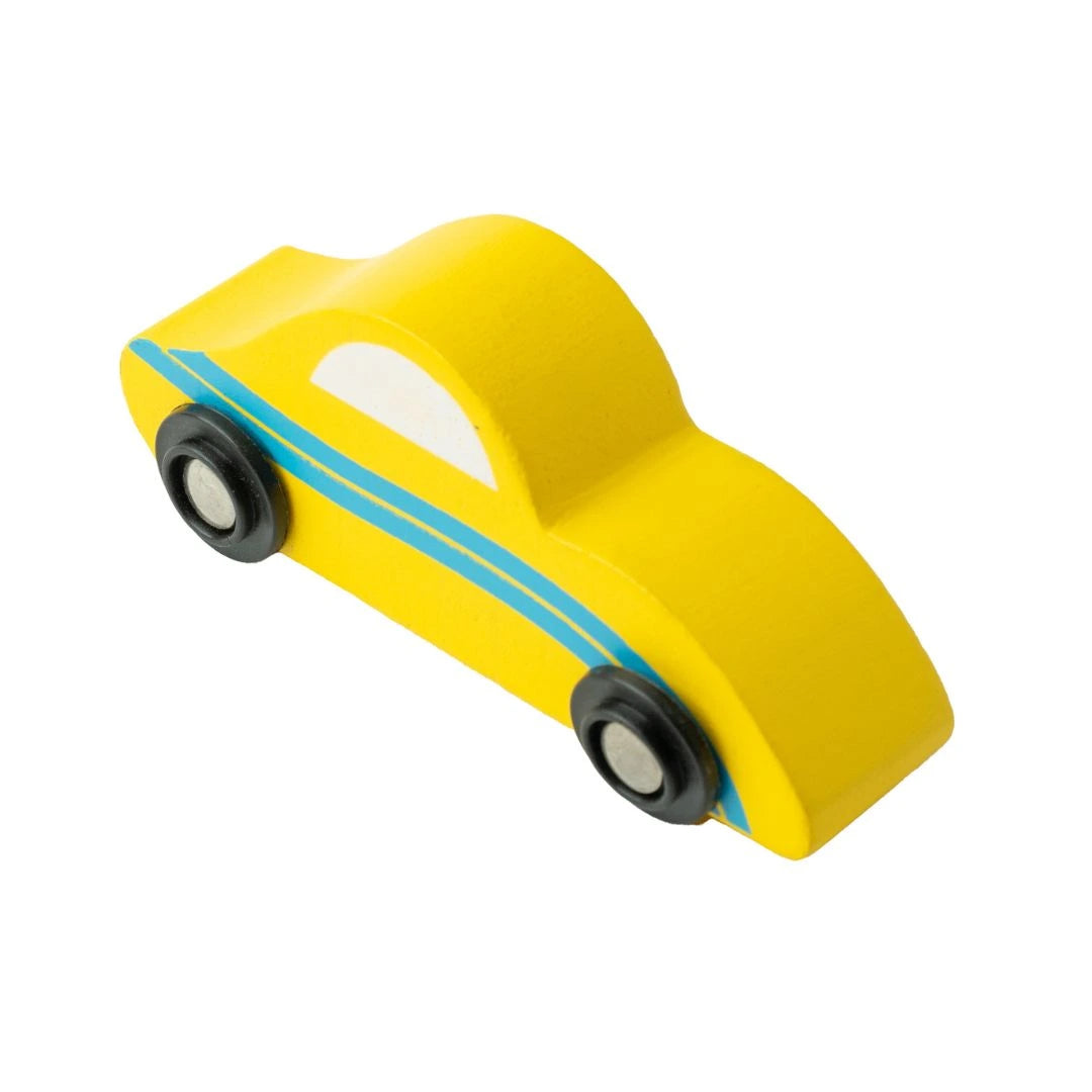 Wooden Car (3 Pcs) - Sky Blue, Yellow, Red