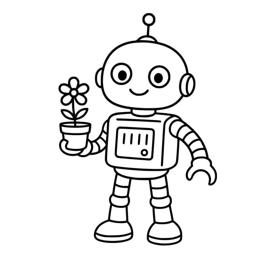 DIY Coloring Cotton Pouch for Kids– Robots and Future Tech