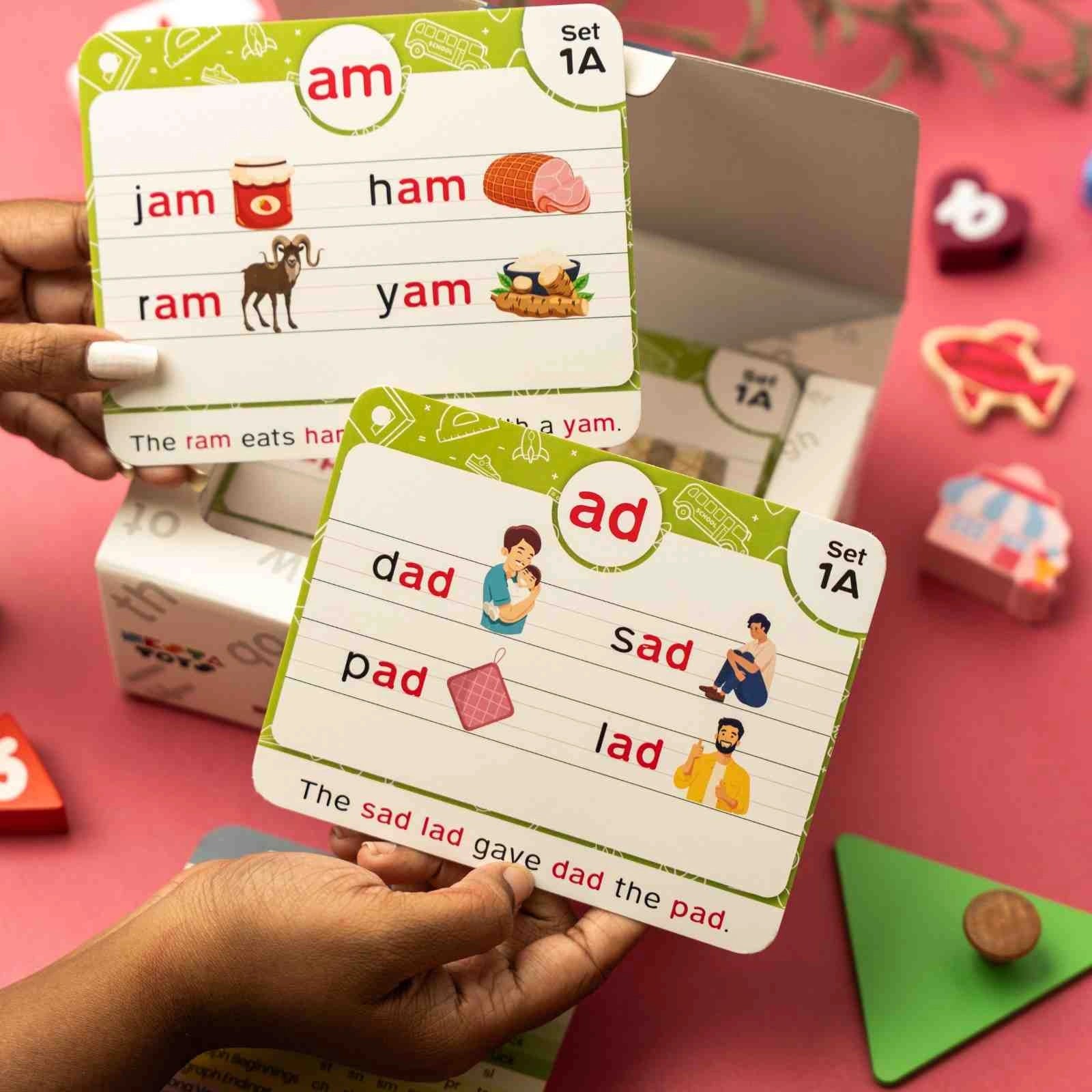 NESTA TOYS - Large Phonics Flash Cards | Learn to Read, 480+ Words - Digraphs, CVC Blends, Long Vowel Sounds