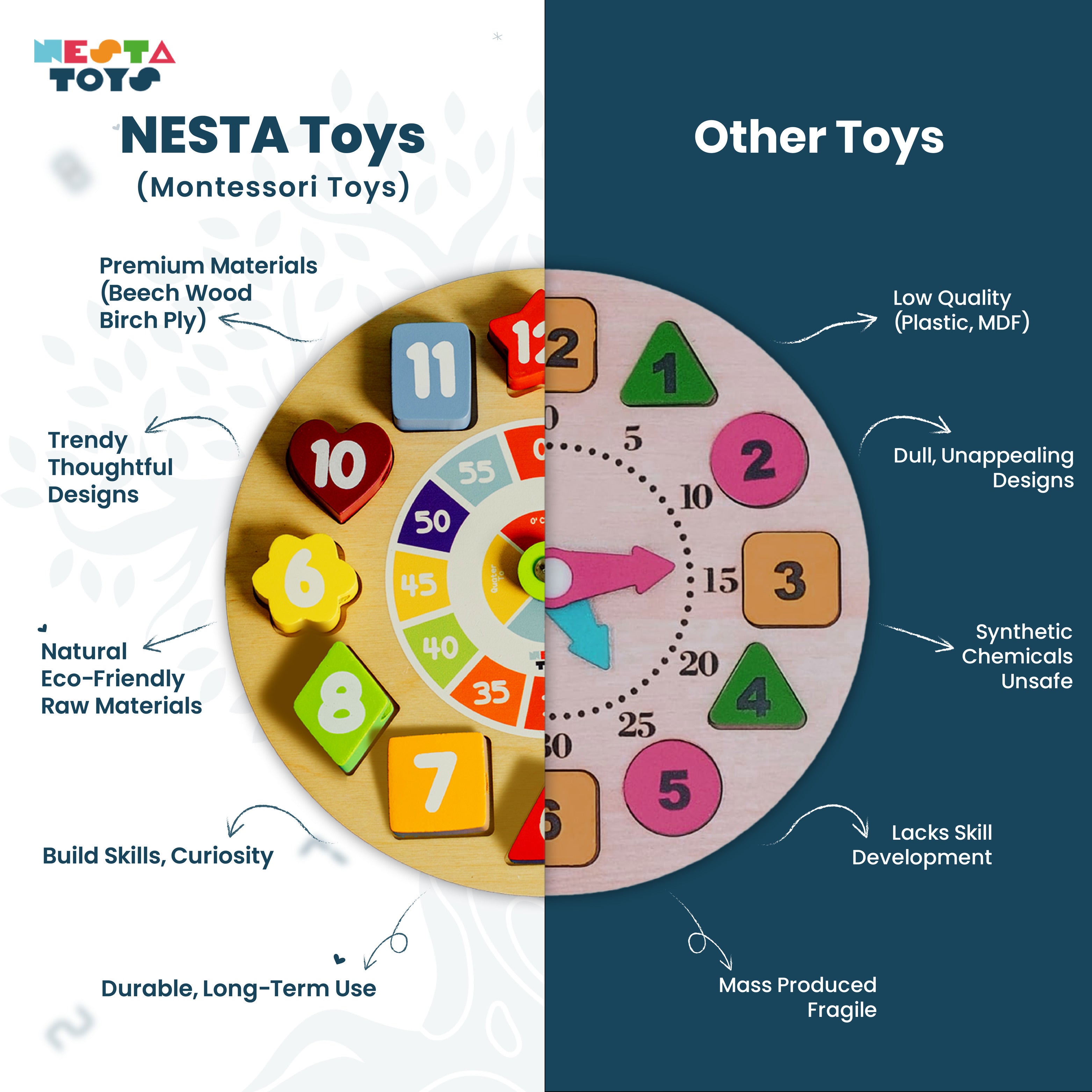 Clacker Toy | Wooden Rattle for Babies - nestatoys