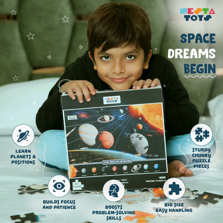 Solar System Jigsaw Puzzle (108 Jumbo Pieces) - nestatoys