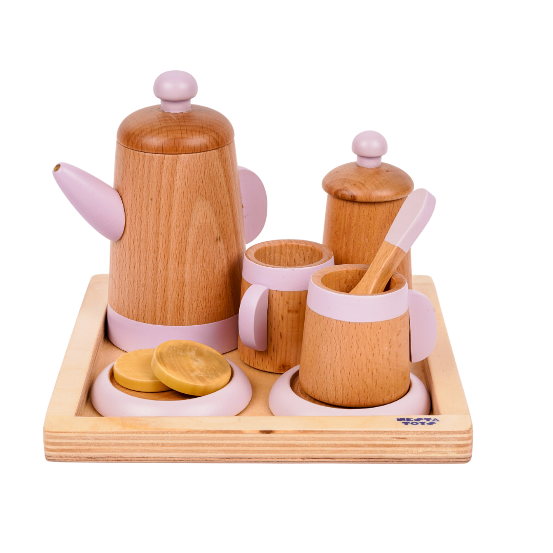 Kids wooden tea set deals