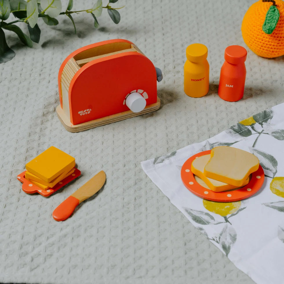 Wooden Bread Pop-up Toaster Toy - nestatoys
