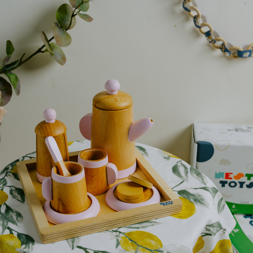 Wooden Tea Set Toy (10 Pcs) - nestatoys