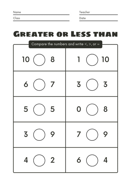 GREATER OR LESS THAN