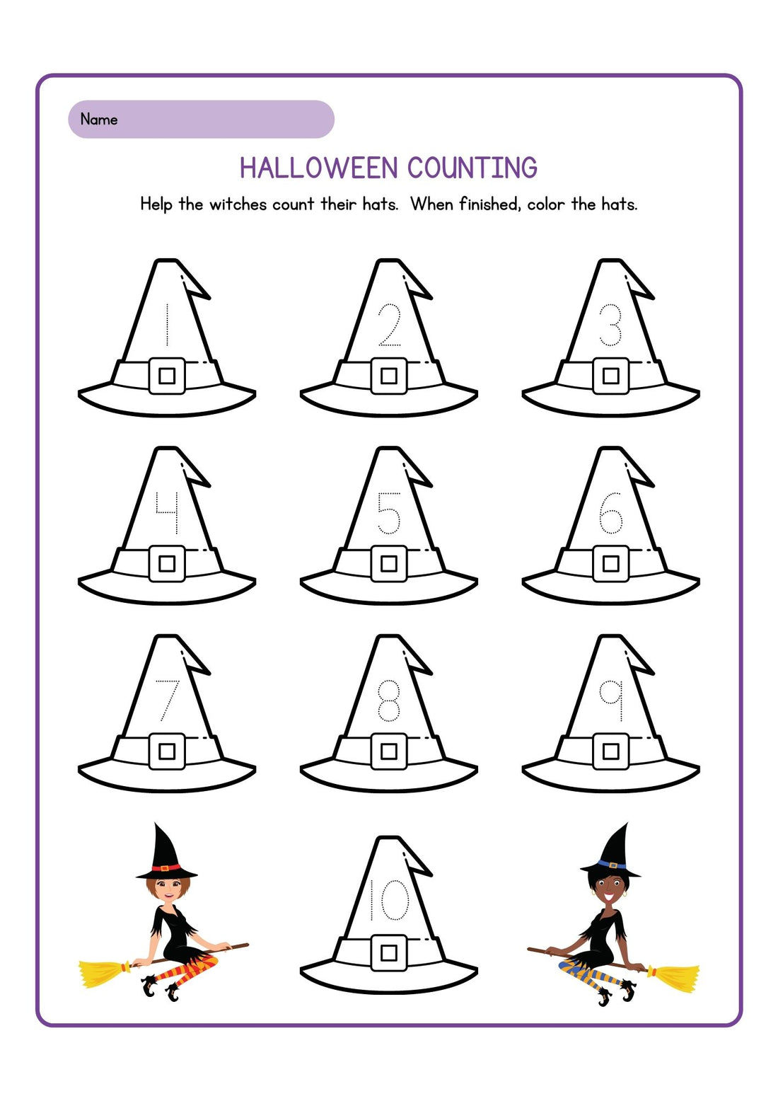 Halloween Counting Activity Sheet for Kids