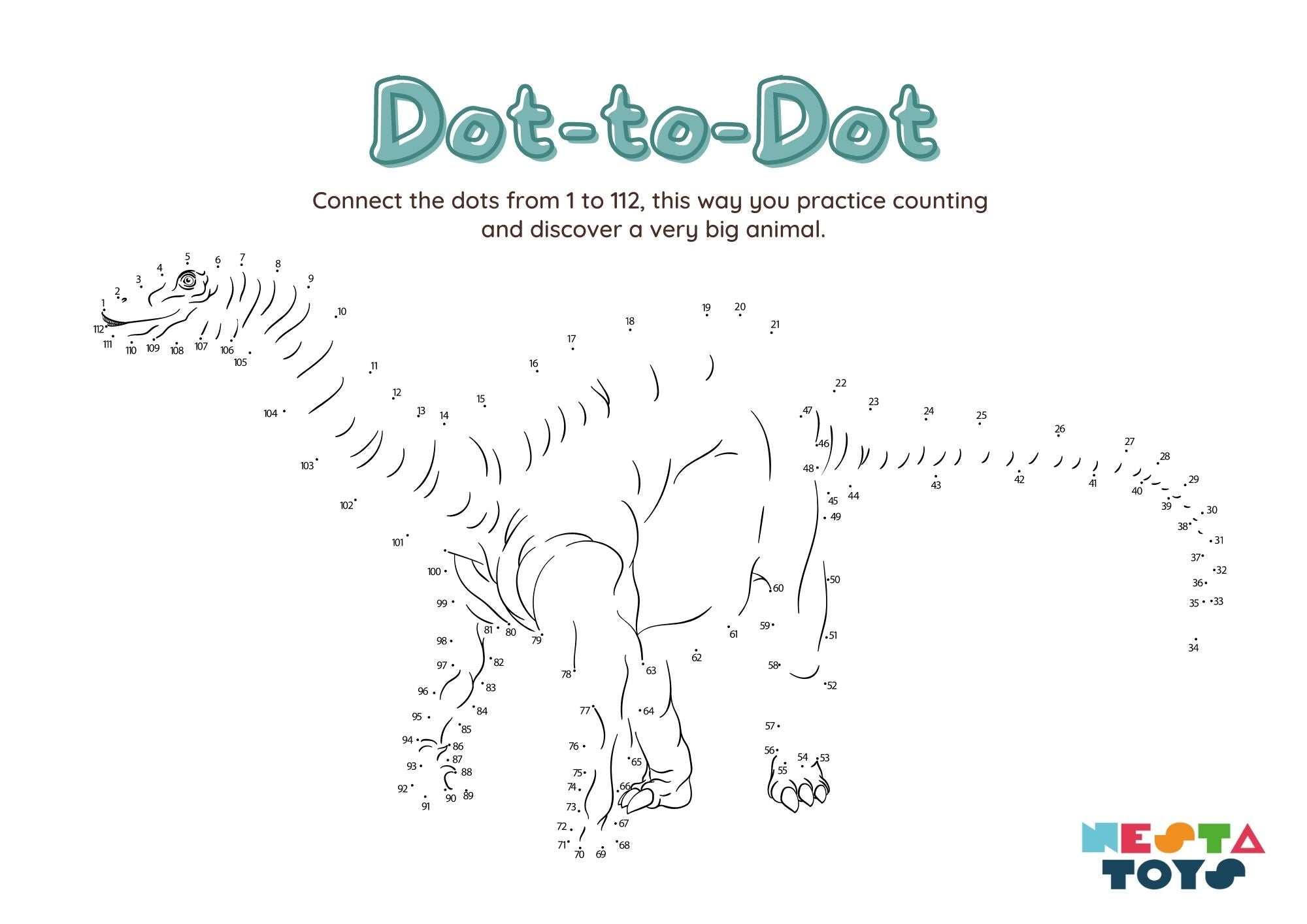 Dino Dot-to-Dot Joining Pre-Writing Skills Activity Sheets