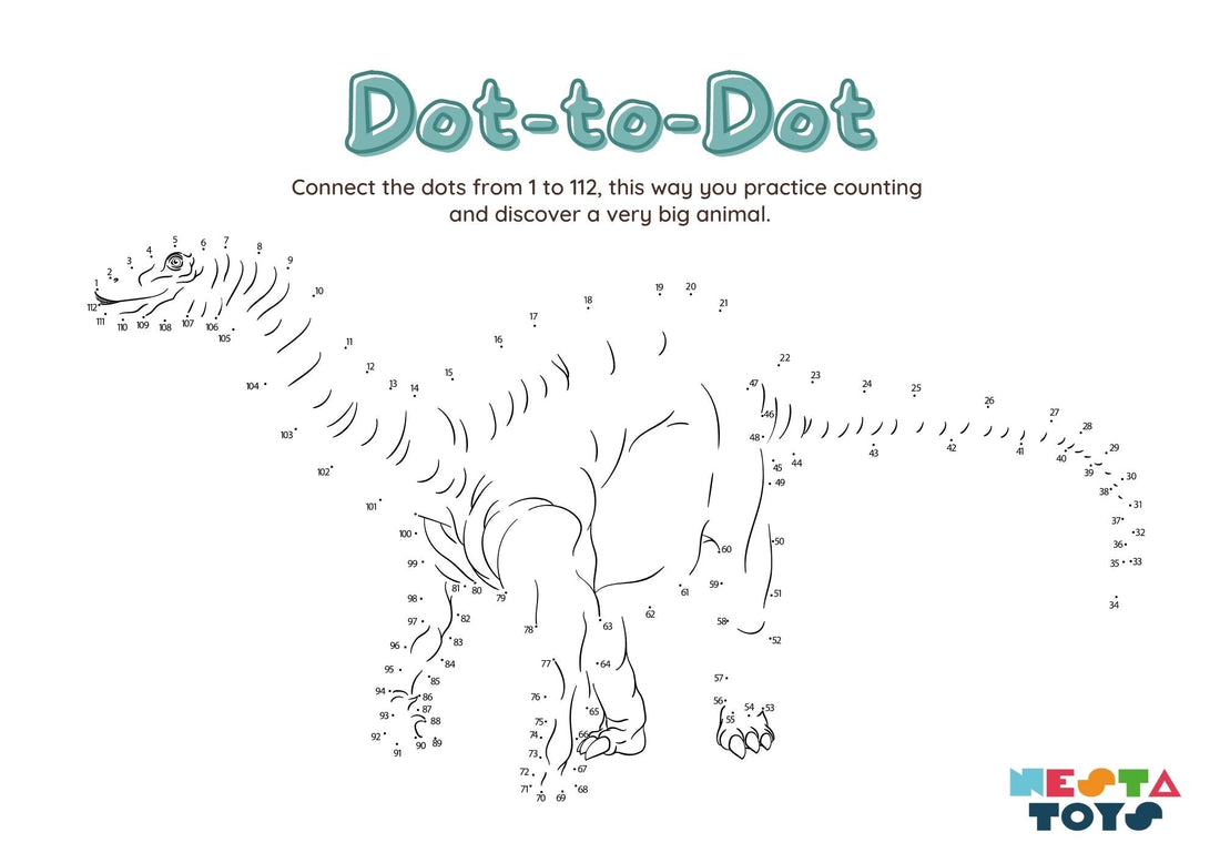 Dino Dot-to-Dot Joining Pre-Writing Skills Activity Sheets