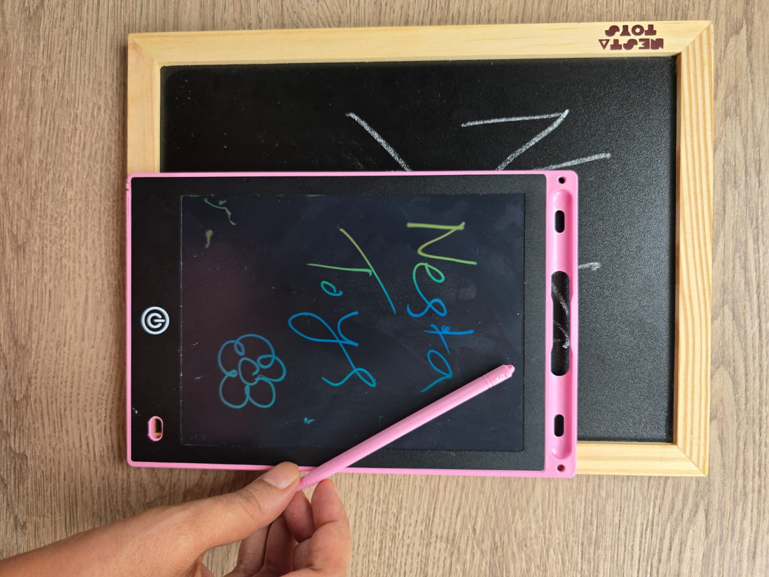 Wooden Slate vs LCD Writing Tablet: Which Is Better for Your Child's Learning? - NESTA TOYS