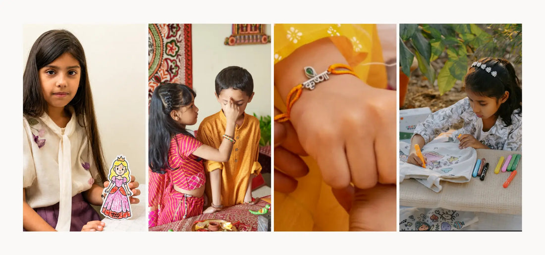 Raksha Bandhan activities for kids with siblings celebrating Rakhi and enjoying creative play with NESTA TOYS