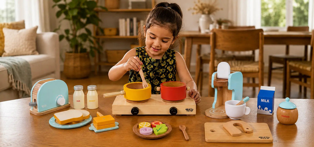 Wooden Kitchen Toys: How Pretend Play Helps Children Learn Through Everyday Play - NESTA TOYS