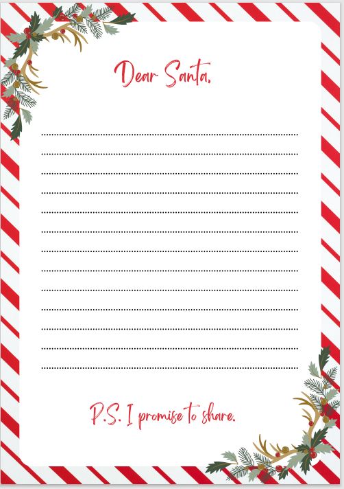 Christmas Activities - Message to Santa Activity Sheet