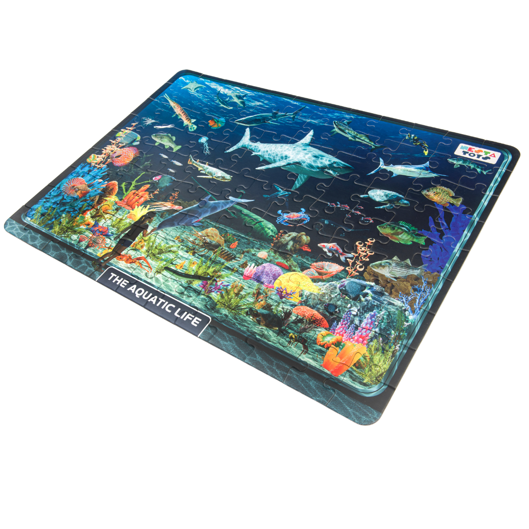 Aquatic Life Jigsaw Puzzle, Jigsaw puzzle for kids, educational toys, learning toys, 100 Pcs Puzzle