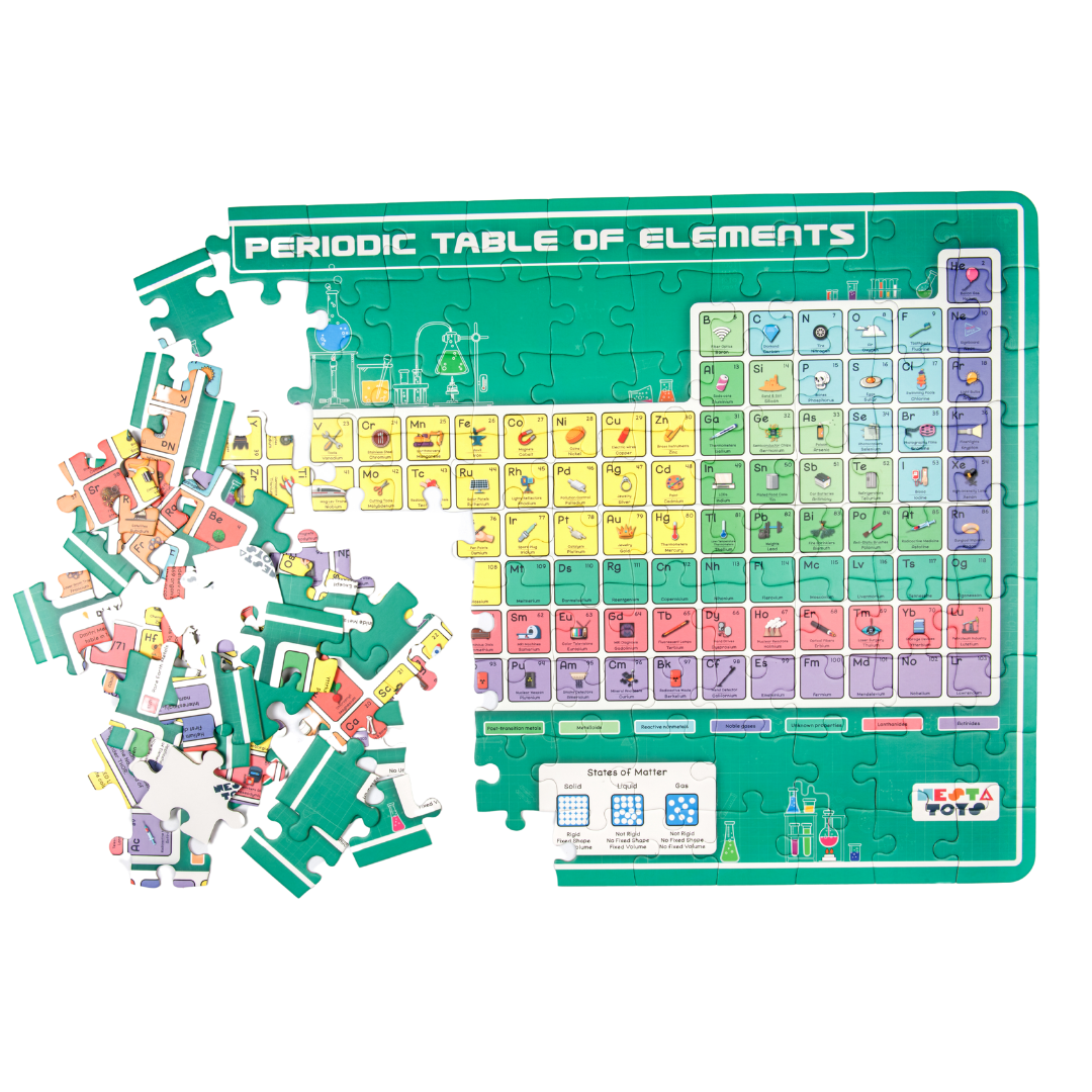 Periodic Table of Elements Jigsaw Puzzle (108 Jumbo Pieces), 100 pcs puzzle, floor puzzle, nesta toys, educational toys, periodic table chart