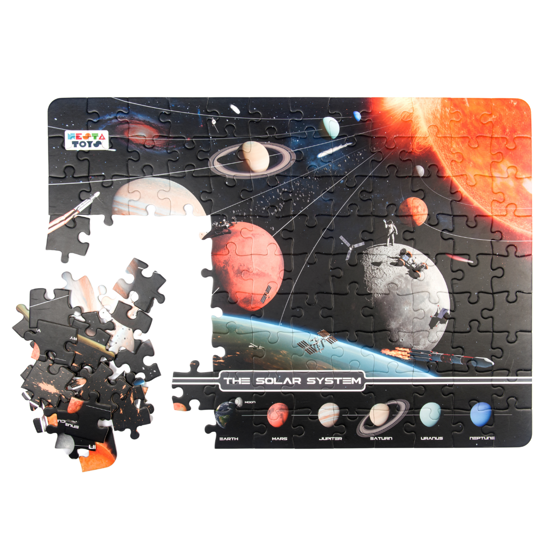 solar system puzzle for kids, 100 pcs jigsaw puzzle, educational toys, learning toys, nesta toys