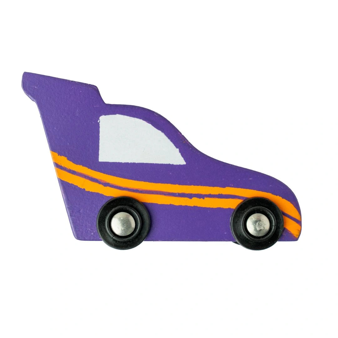 Wooden Car (3 Pcs) - Green, Orange, Purple