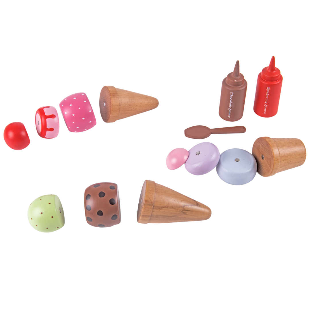 Ice Cream Set Toy, gift for girls, birthday gift, wooden toys, montessori toys, channapatna toys, nesta toys, kitchen toys, pretend play toys, learn through play