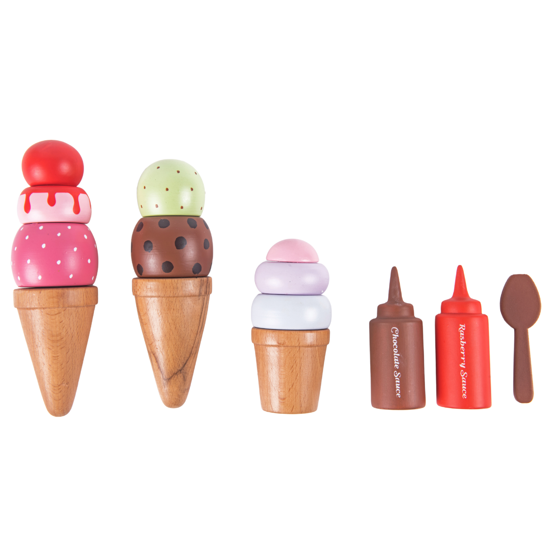 Ice Cream Set Toy, gift for girls, birthday gift, wooden toys, montessori toys, channapatna toys, nesta toys, kitchen toys, pretend play toys, learn through play