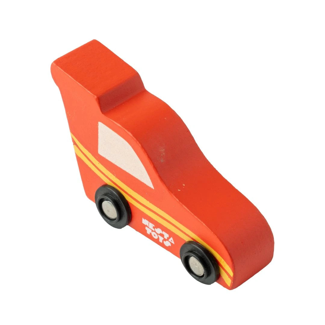 Wooden Car (3 Pcs) - Sky Blue, Yellow, Red