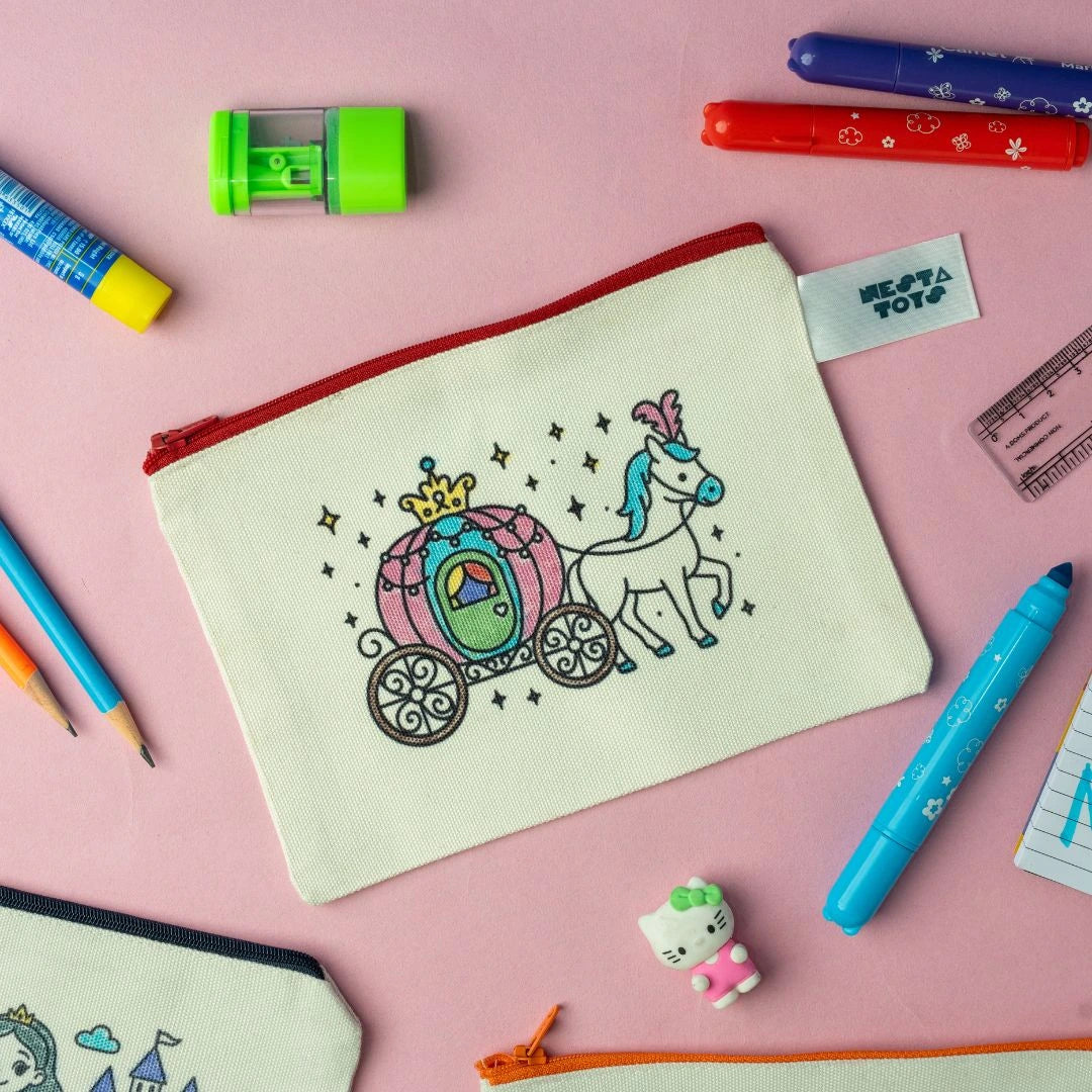 DIY Coloring Cotton Pouch for Kids– Princess Theme