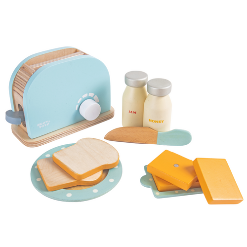 wooden bread toaster toy, kitchen toys, pretend play toys, nesta toys, cooking toys for kids