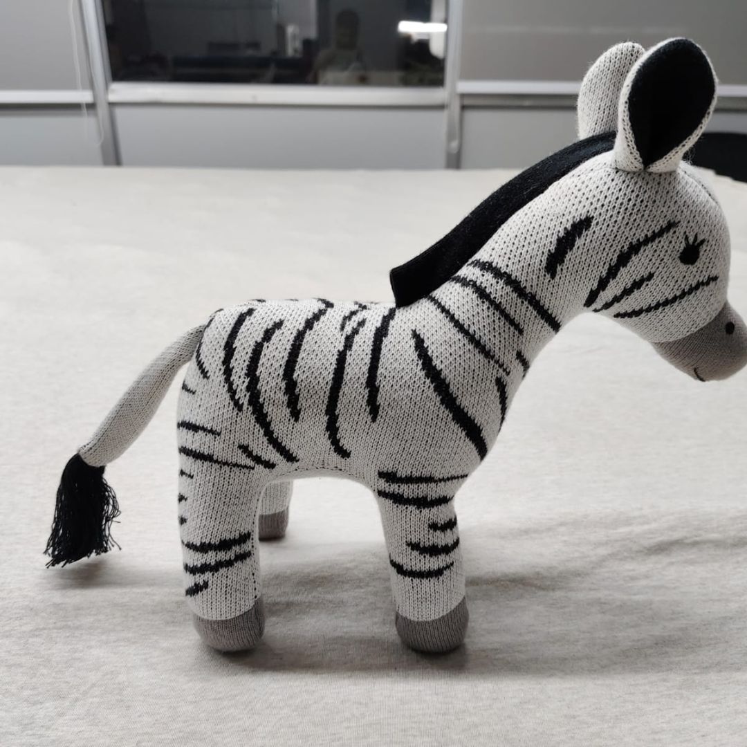 Zebra Plush Toy for Kids | Snuggly Knitted Cotton Soft Toy