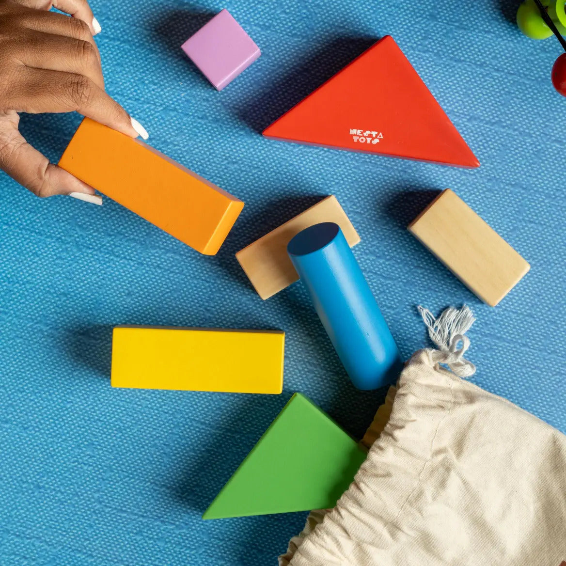 Wooden Building Blocks Toy Set for Babies ( 9 pcs )