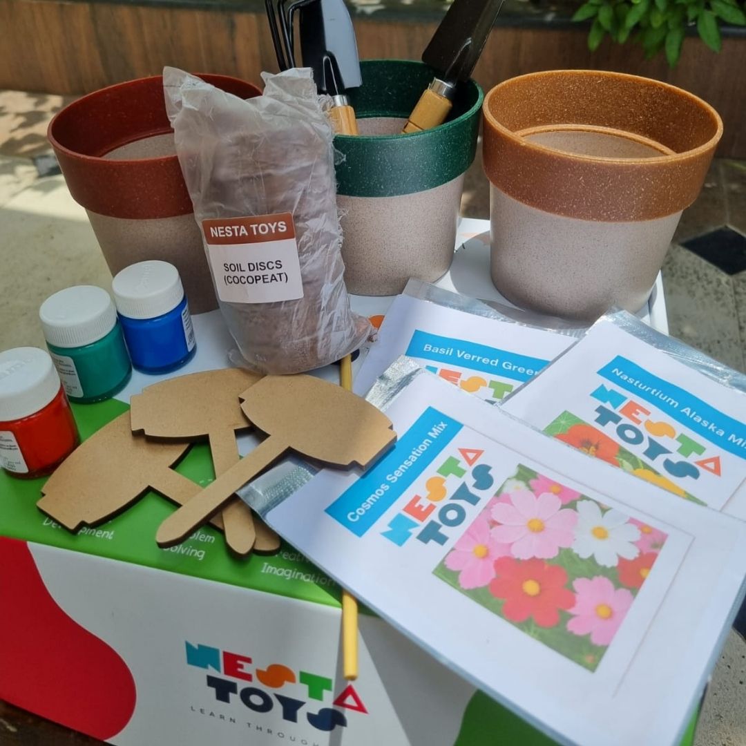 NESTA TOYS Gardening Kit - Flower & Herb Growing STEM Kit 