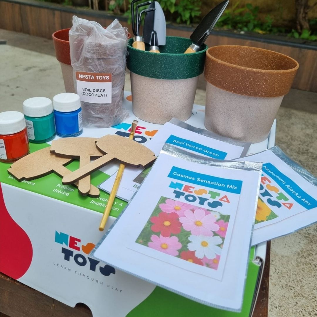 NESTA TOYS Gardening Kit - Flower & Herb Growing STEM Kit 