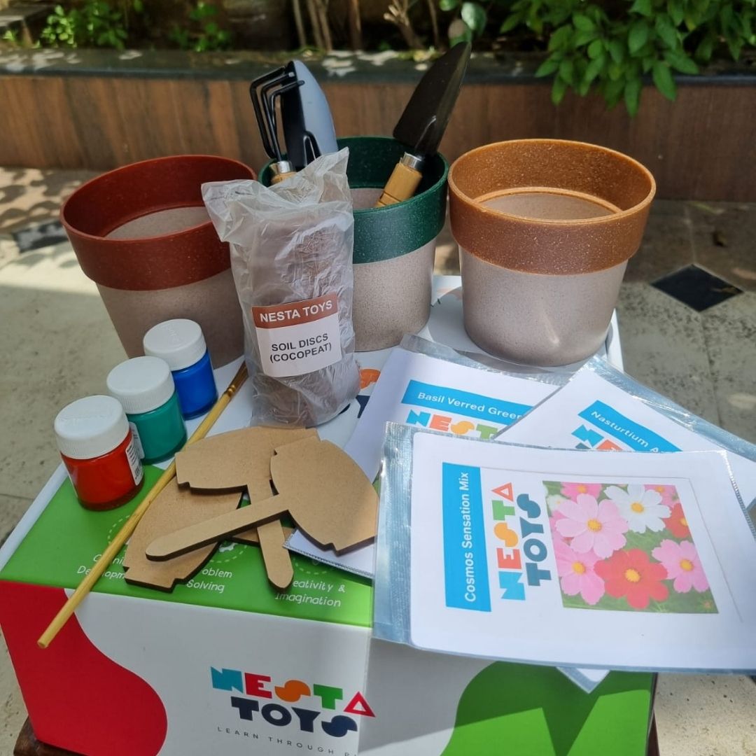 NESTA TOYS Gardening Kit - Flower & Herb Growing STEM Kit 