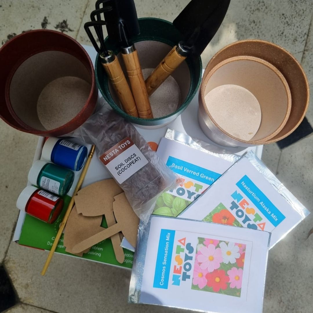 NESTA TOYS Gardening Kit - Flower & Herb Growing STEM Kit 
