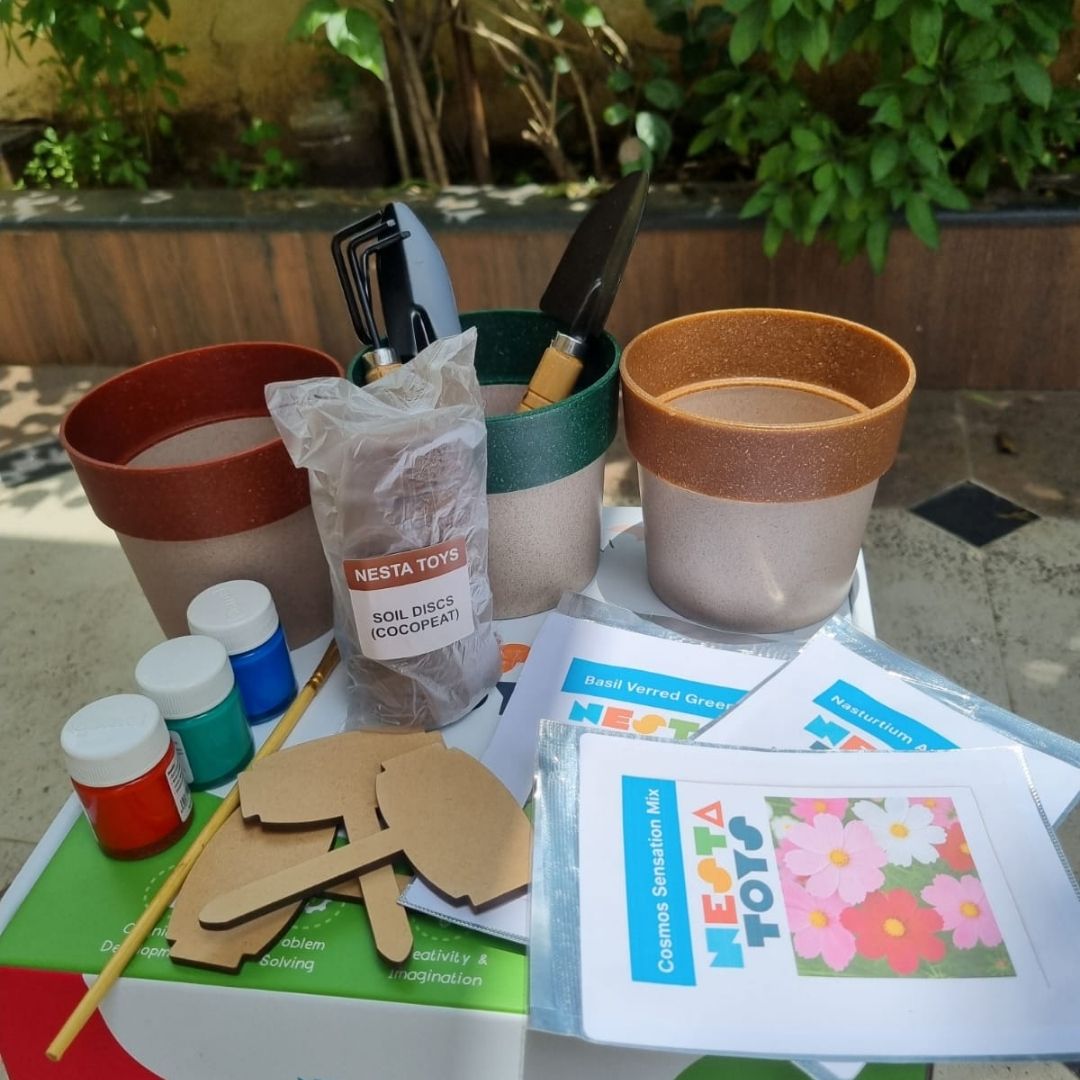 NESTA TOYS Gardening Kit - Flower & Herb Growing STEM Kit 