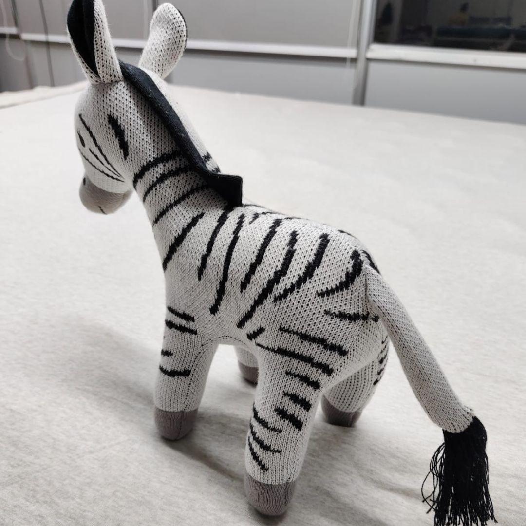 Zebra Plush Toy for Kids | Snuggly Knitted Cotton Soft Toy