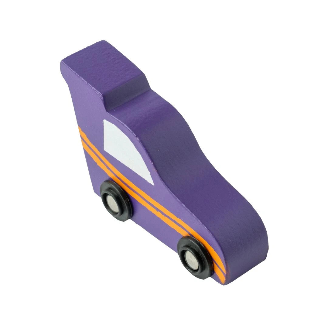 Wooden Car (3 Pcs) - Green, Orange, Purple