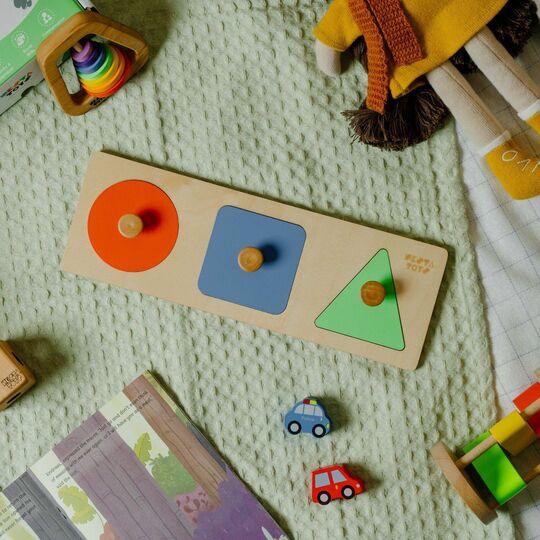 NESTA TOYS Montessori Jumbo Knob Shape Puzzle for Early Math Learning in Babies and Toddlers