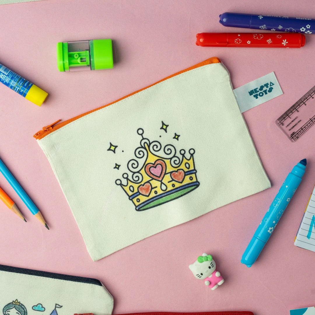 DIY Coloring Cotton Pouch for Kids– Princess Theme
