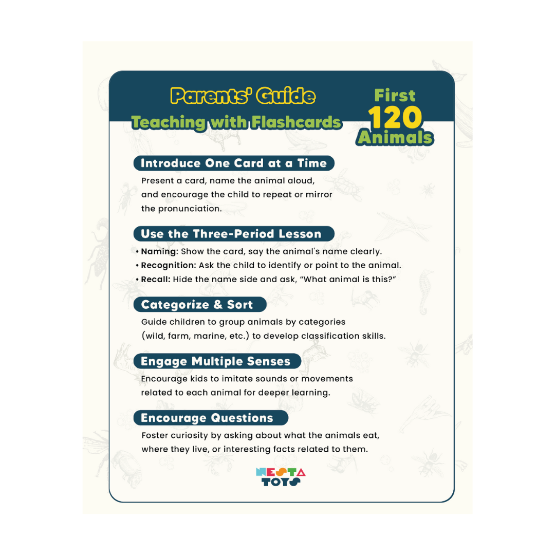 Animal Flashcards (120 Pictures) - nestatoys