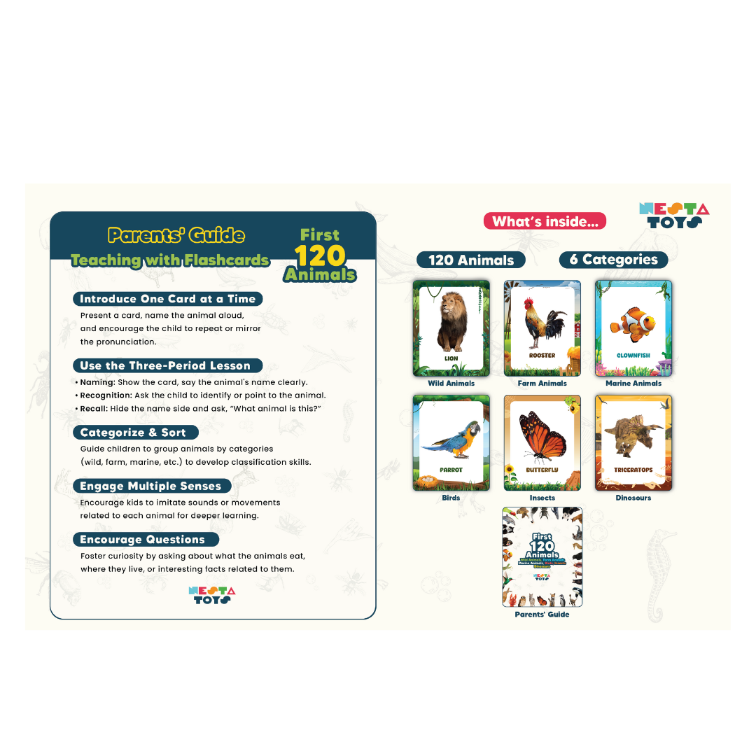 Animal Flashcards (120 Pictures) - nestatoys