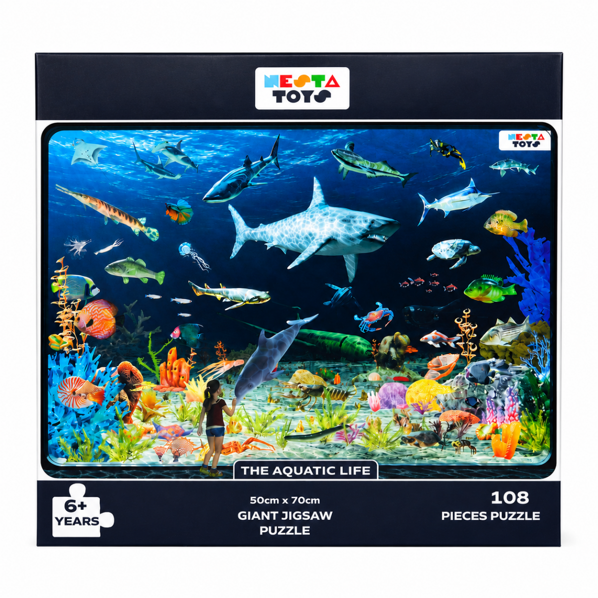 Aquatic Life Jigsaw Puzzle (108 Jumbo Pieces) - NESTA TOYS