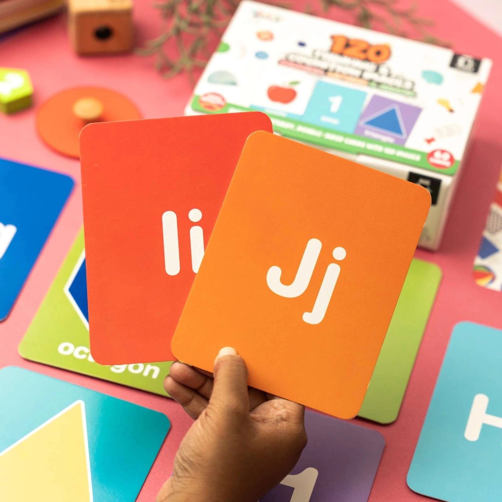 NESTA TOYS - Thick Flash Cards for Toddlers,120 Images | Numbers, Letters, Colors & Shapes